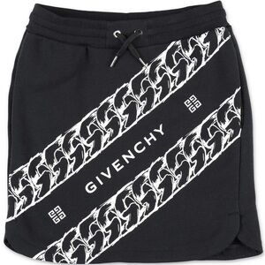 Used Givenchy Girls Chain Print Skirt Black size 5